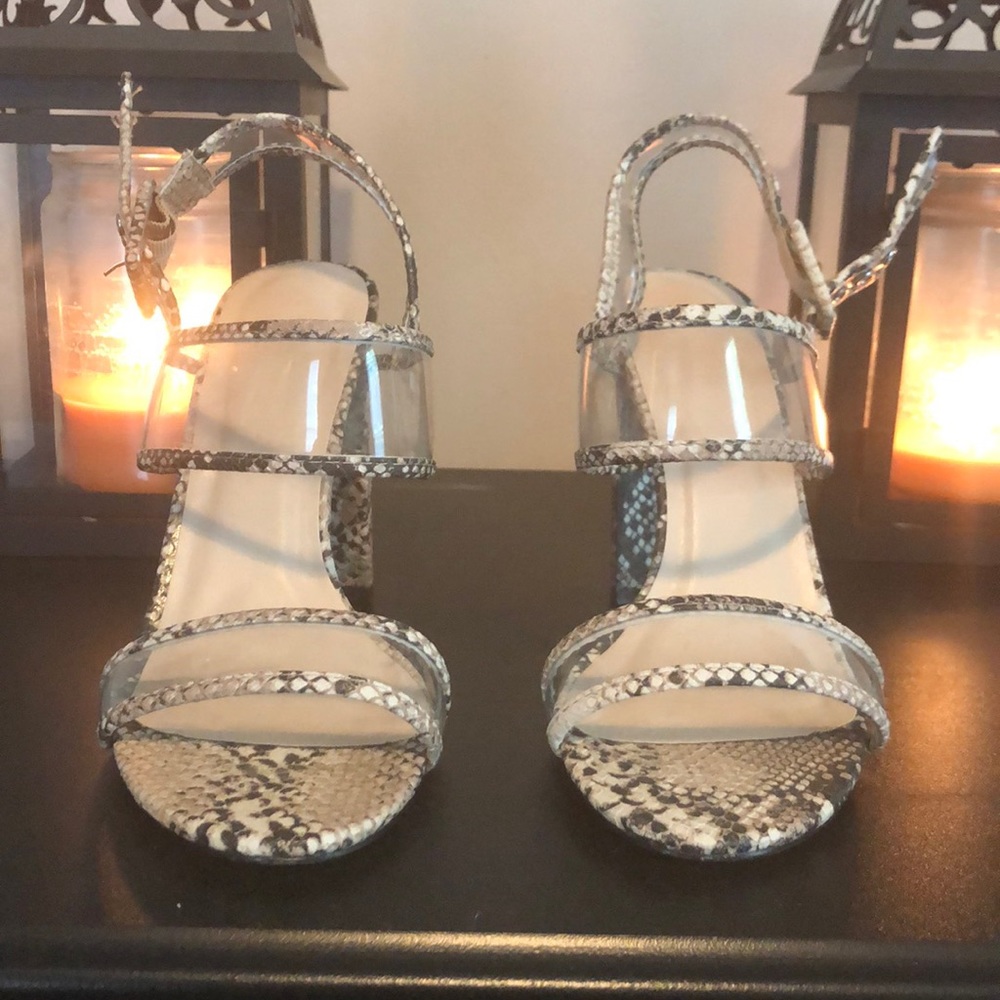 Snake Skin Chunky Heels